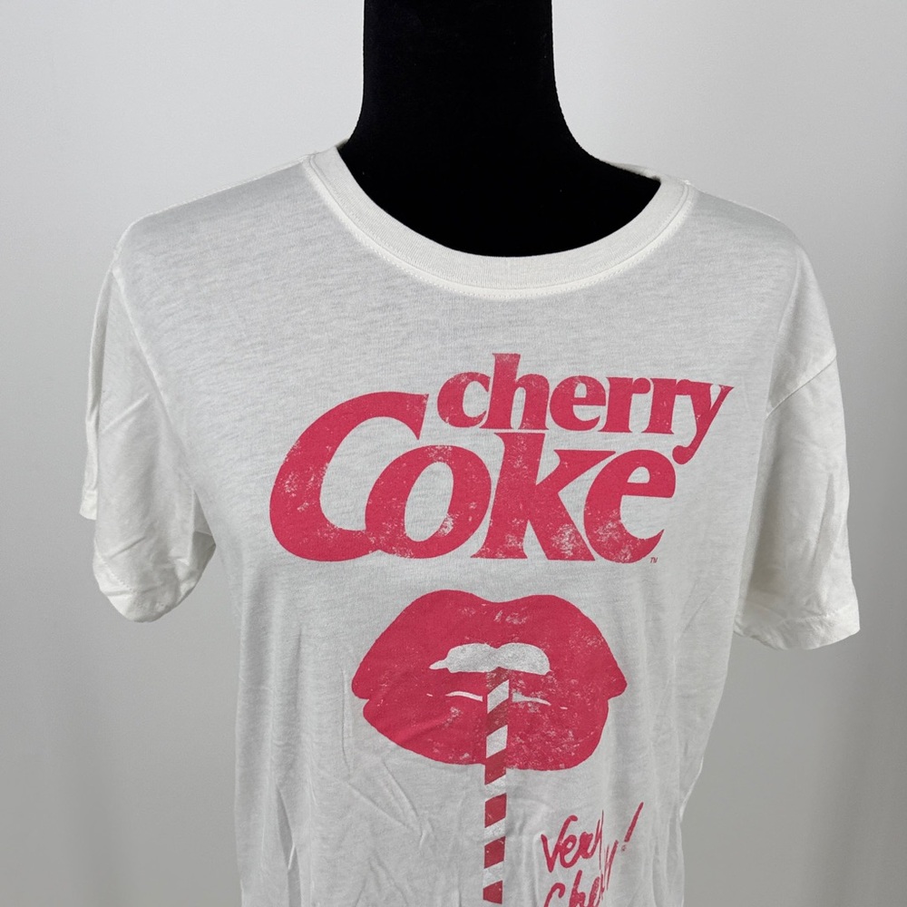Cherry Coke Graphic Tee - White with Pink Print  cotton blend size XL - Picture 3 of 7